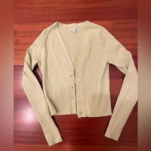 reformation gilda ribbed v-neck cardigan